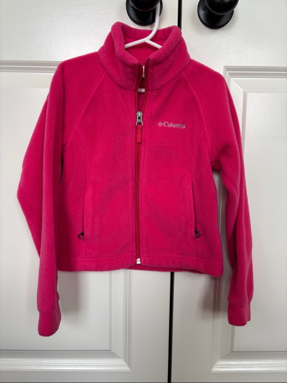 Columbia Girls' Bright Pink Full-Zip Fleece Jacket